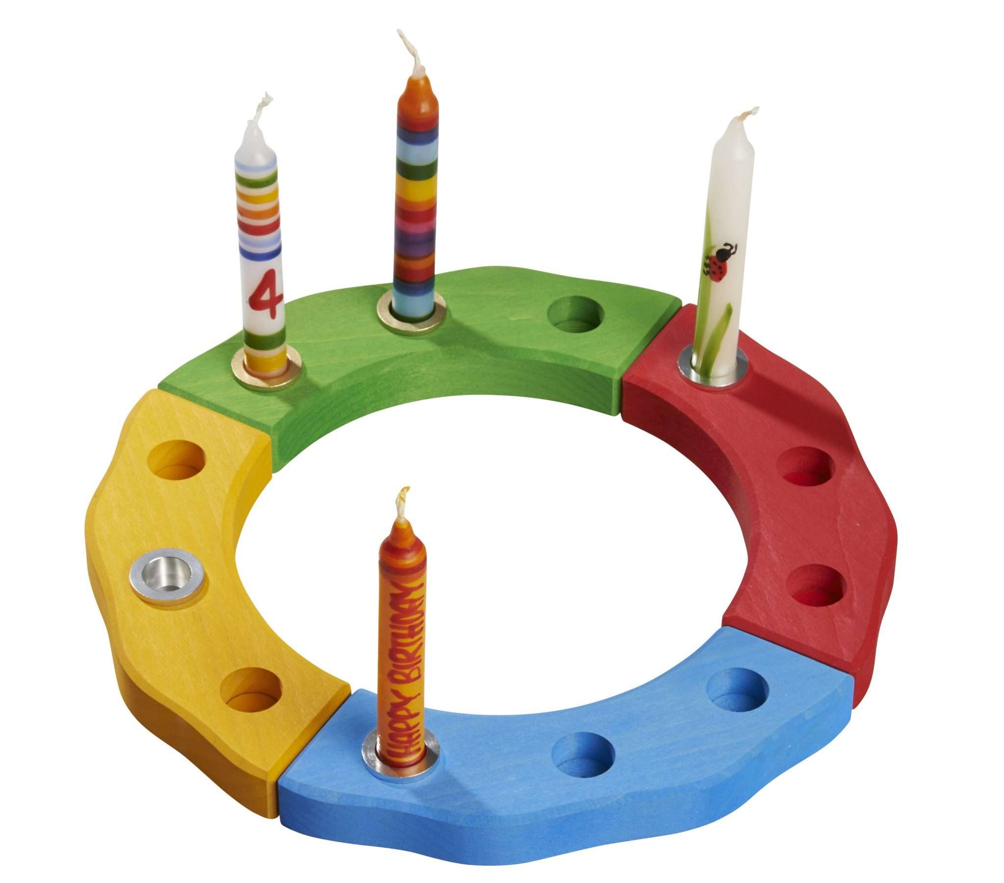 Glückskäfer Wooden Wavy Candle Holder