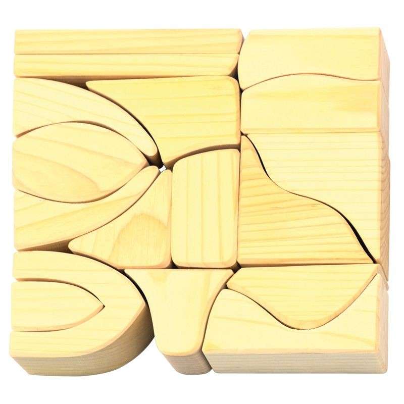 Glückskäfer Large Wooden Building Blocks (Natural - 17 Pieces)