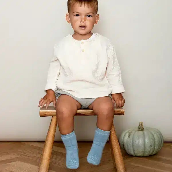 GoBabyGo Non-Slip Socks (Dusty Blue)