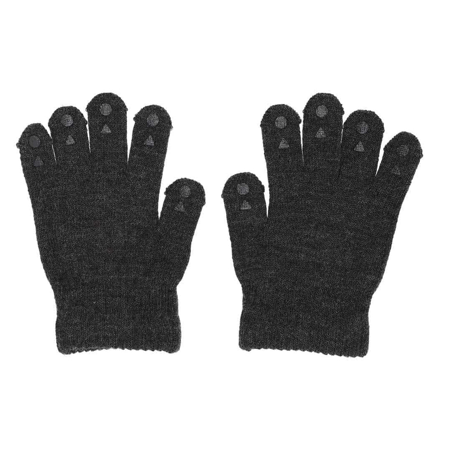 GoBabyGo Wool Grip Gloves - Dark Grey Melange