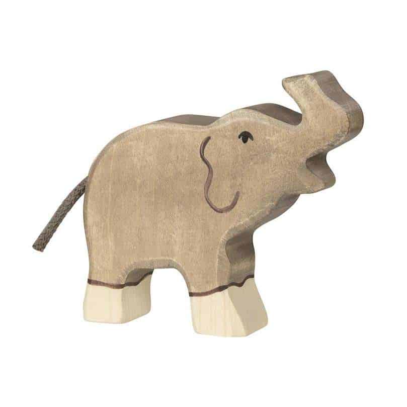 Holztiger Elephant (Small, trunk raised)