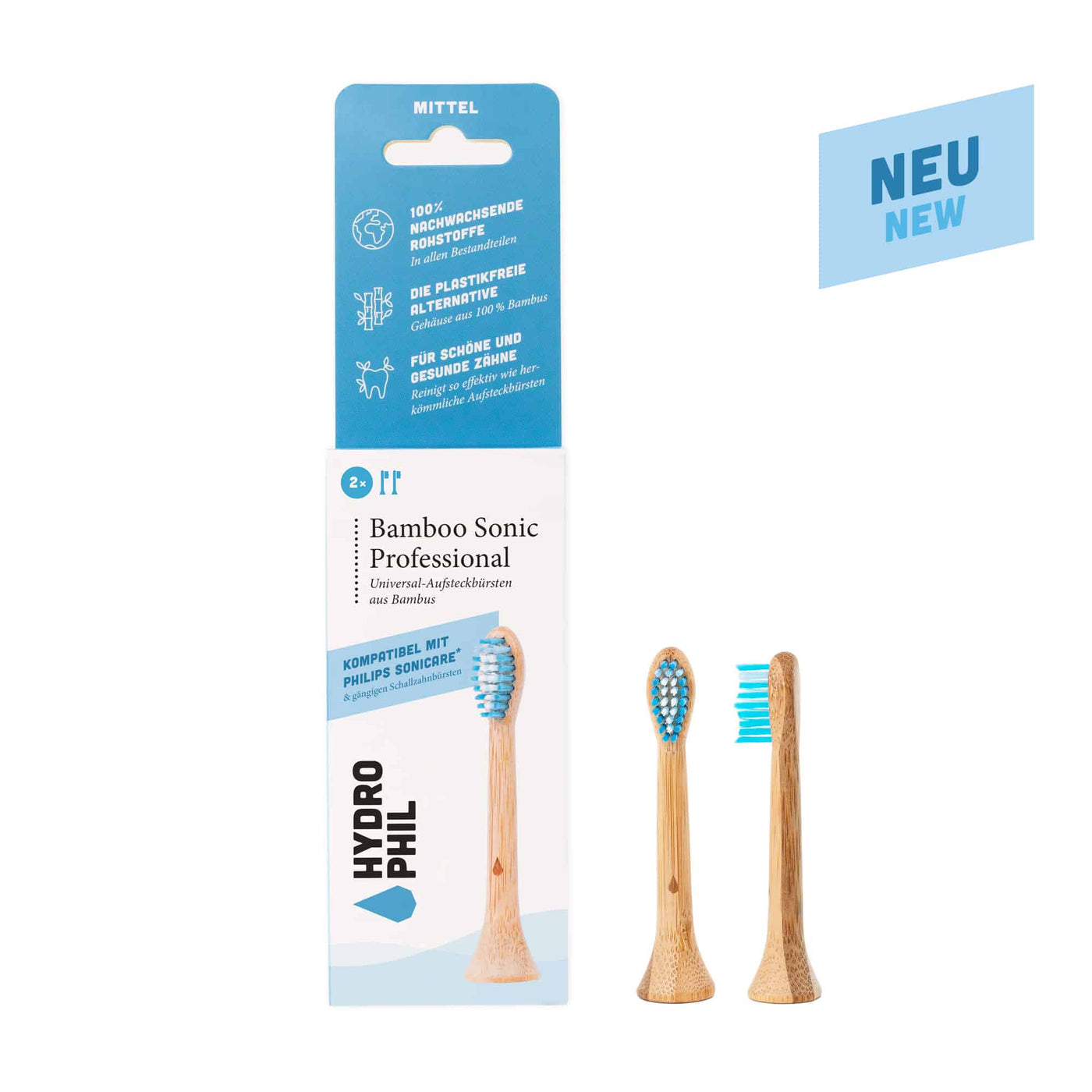 Hydrophil Bamboo Sonic Professional Universal-Aufsteckbürsten aus Bambus (5)