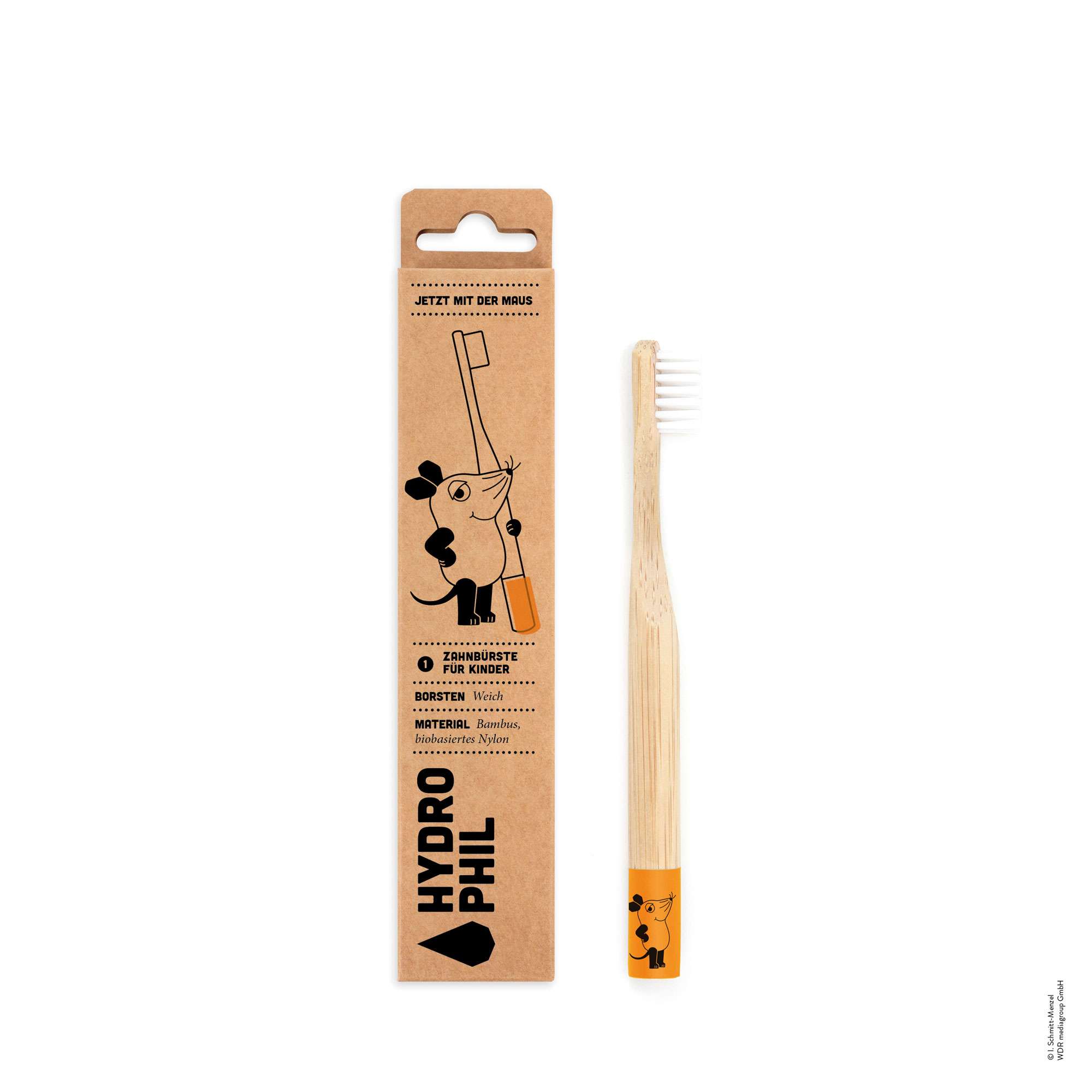 Hydrophil Sustainable Children's Toothbrush (Extra Soft - Orange; The Mouse)