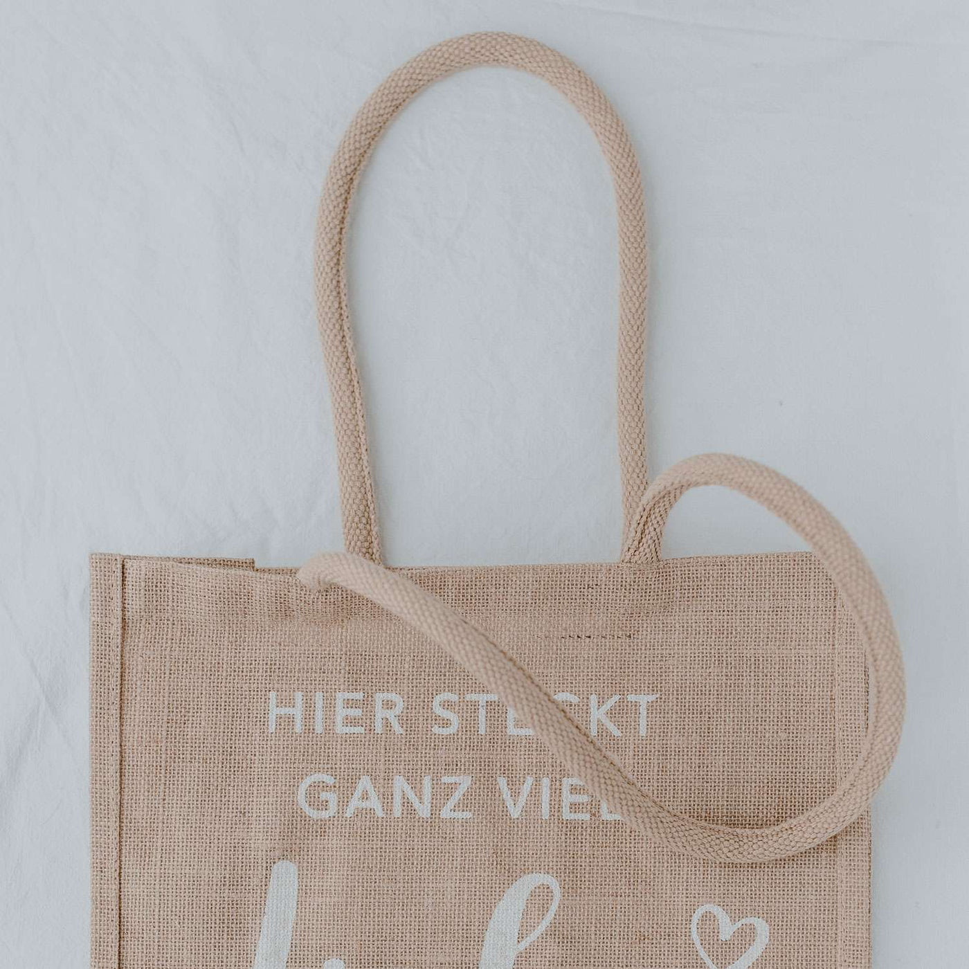 Jute bag shopper - Liebe .Photo credit Eulenschnitt and Maggy Melzer