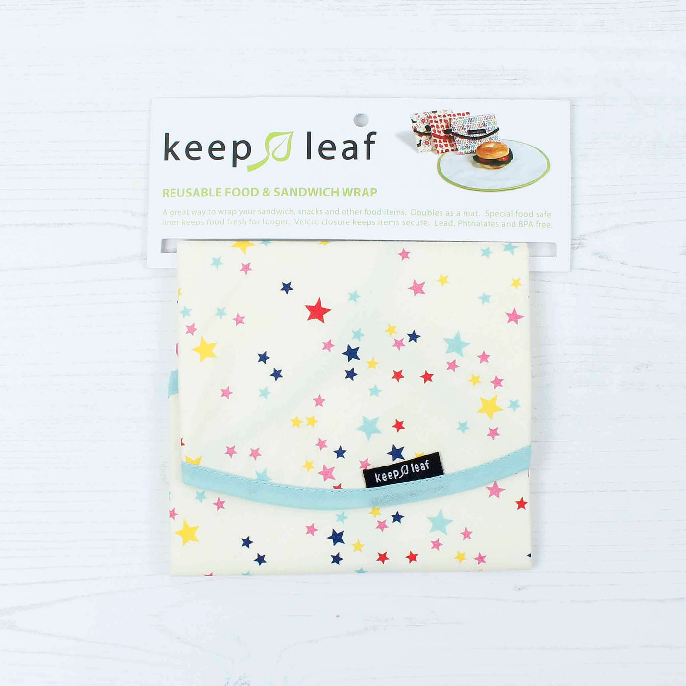 Keep Leaf Reusable Sandwich & Food Wrap (Stars)