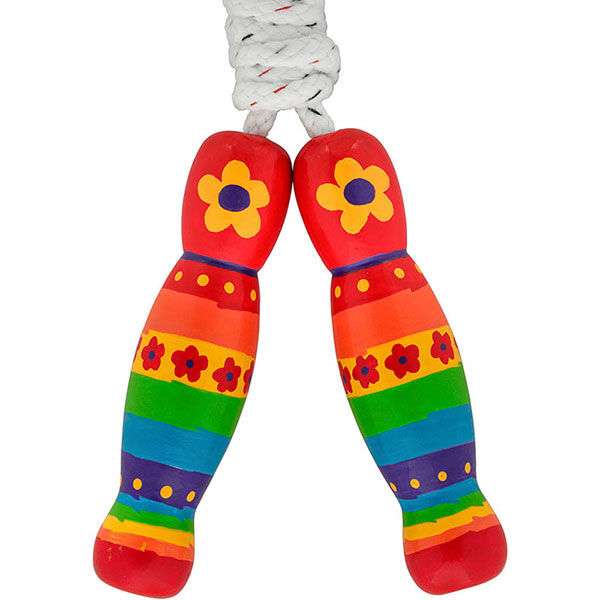 Lanka Kade skipping rope - Red rainbow flowers