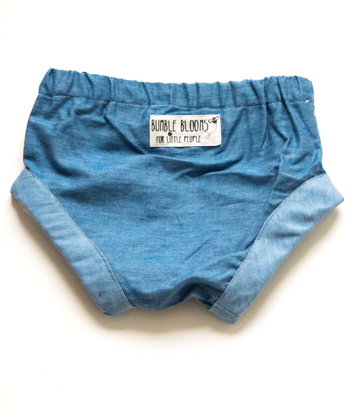 Light denim bloomers by Bumble Blooms (back)