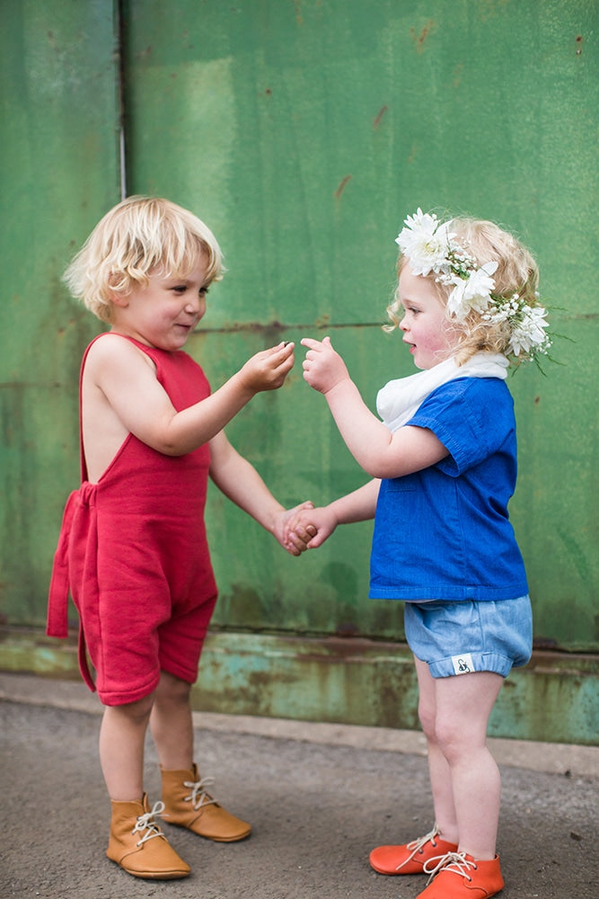 Light denim bloomers by Bumble Blooms (children playing)