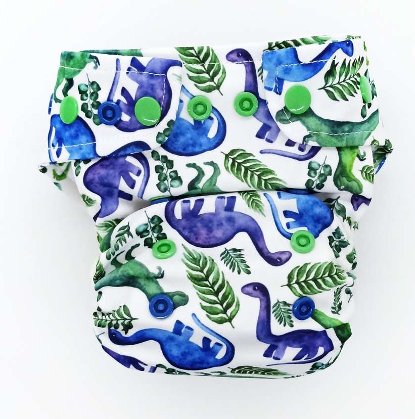 Little Birds One Size AiO cloth nappy - Dino