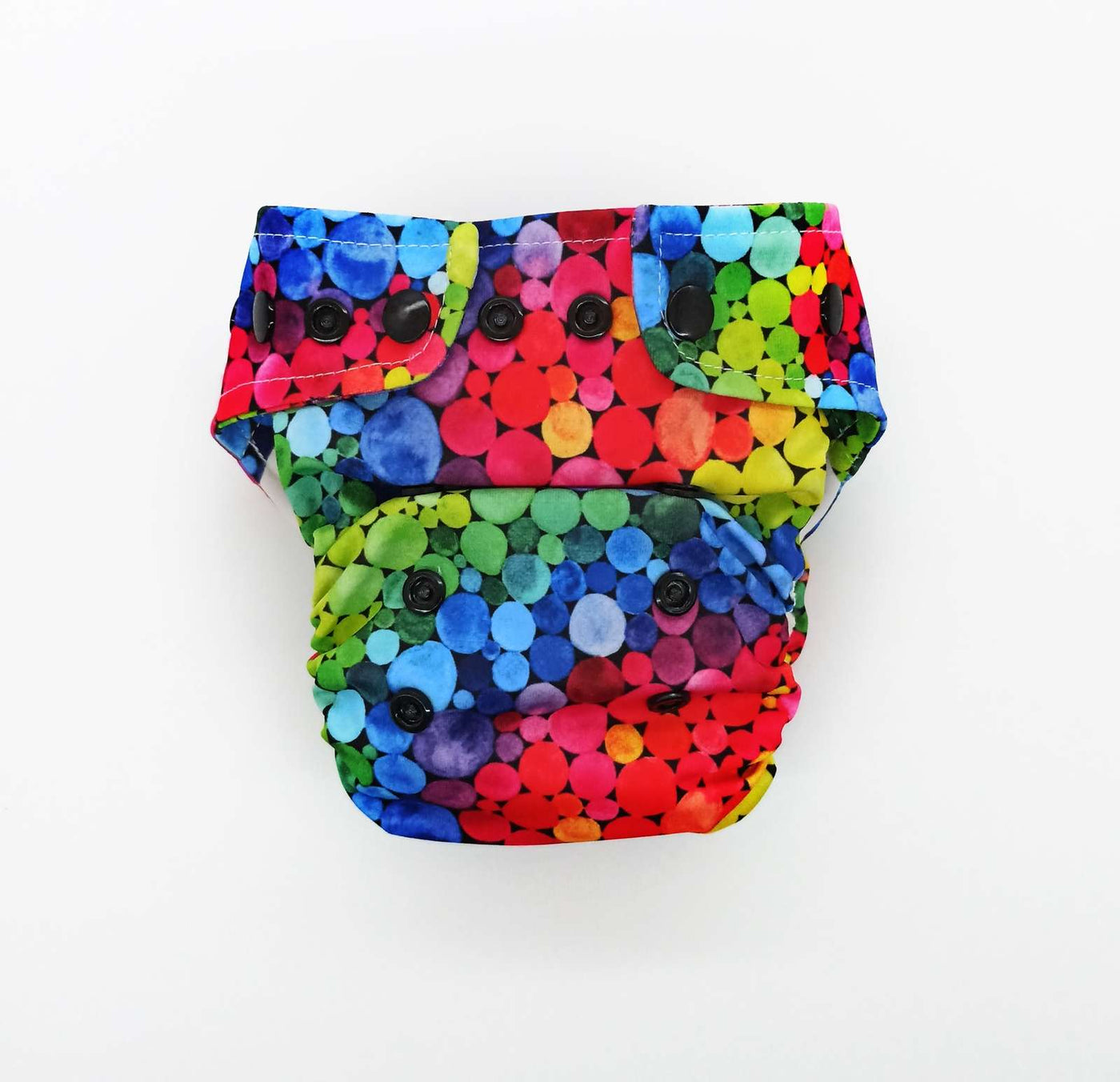 Little Birds One Size AiO cloth nappy - Rainbow Bubbles