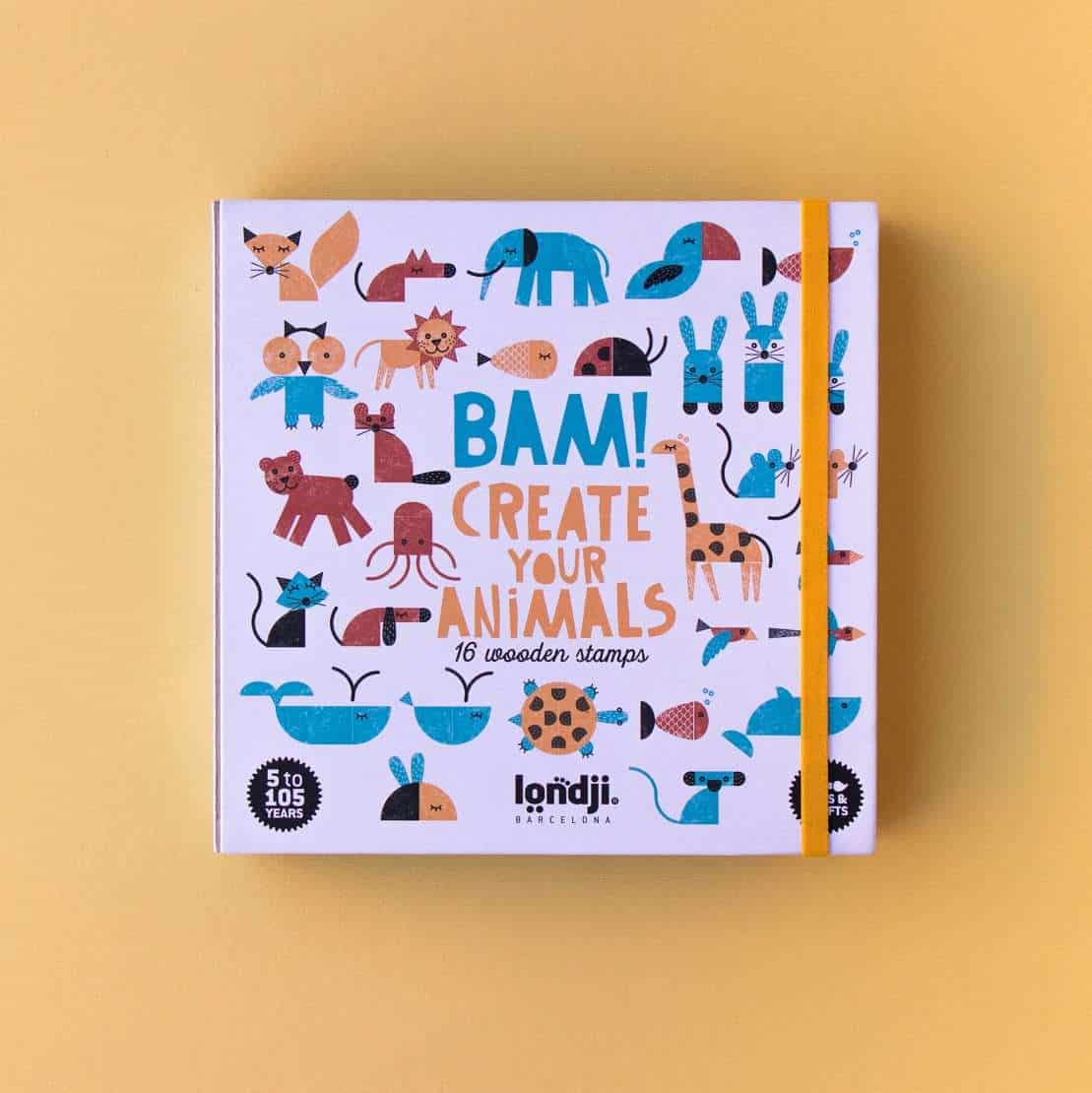 Londji Activity BAM Animals - 16 wooden stamps