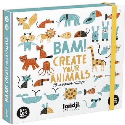 Londji Activity BAM Animals - 16 wooden stamps