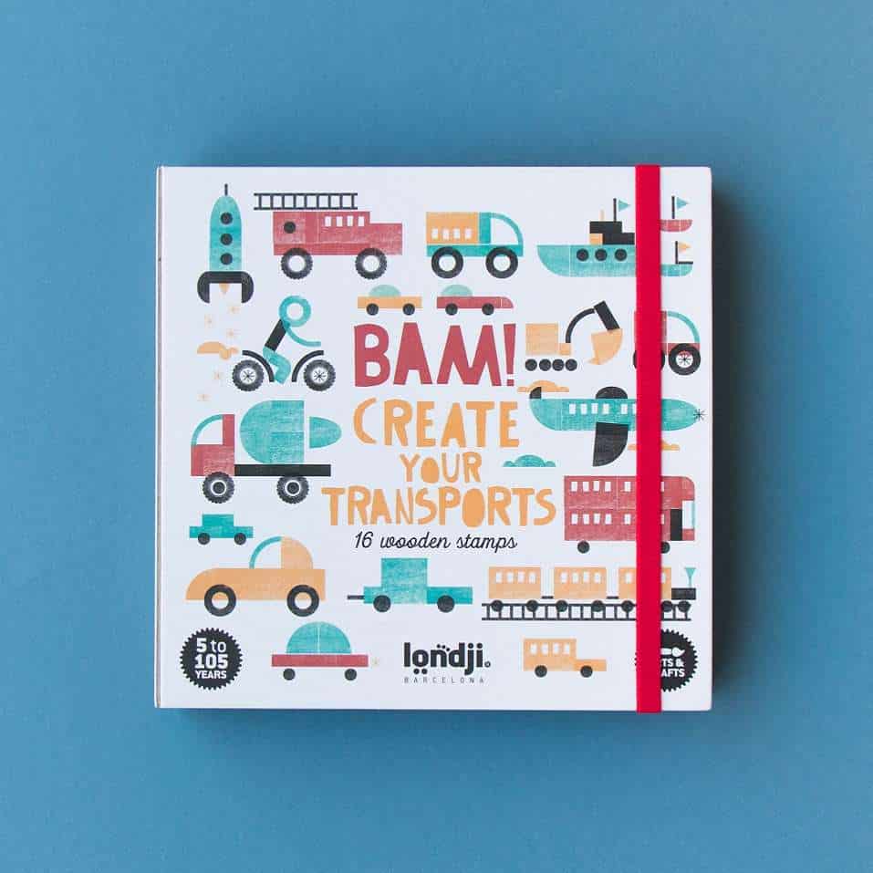 Londji Activity BAM Transports - 16 wooden stamps