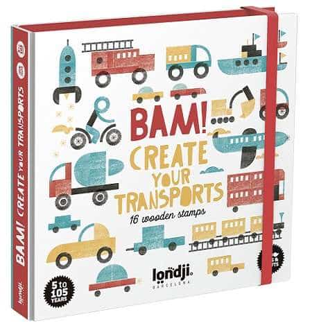 Londji Activity BAM Transports - 16 wooden stamps