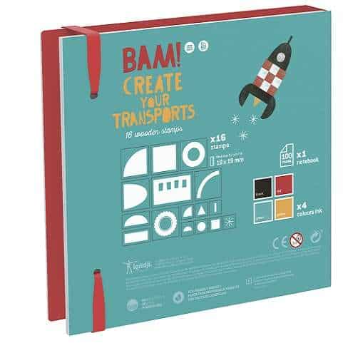 Londji Activity BAM Transports - 16 wooden stamps