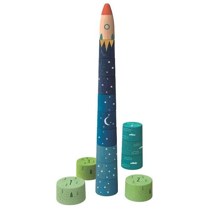 Londji wooden toy - up to the stars stacking game