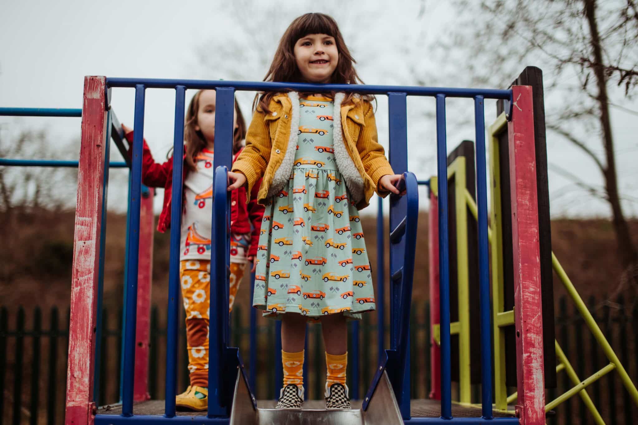 Long-Sleeve Twirly Dress 70s Dream