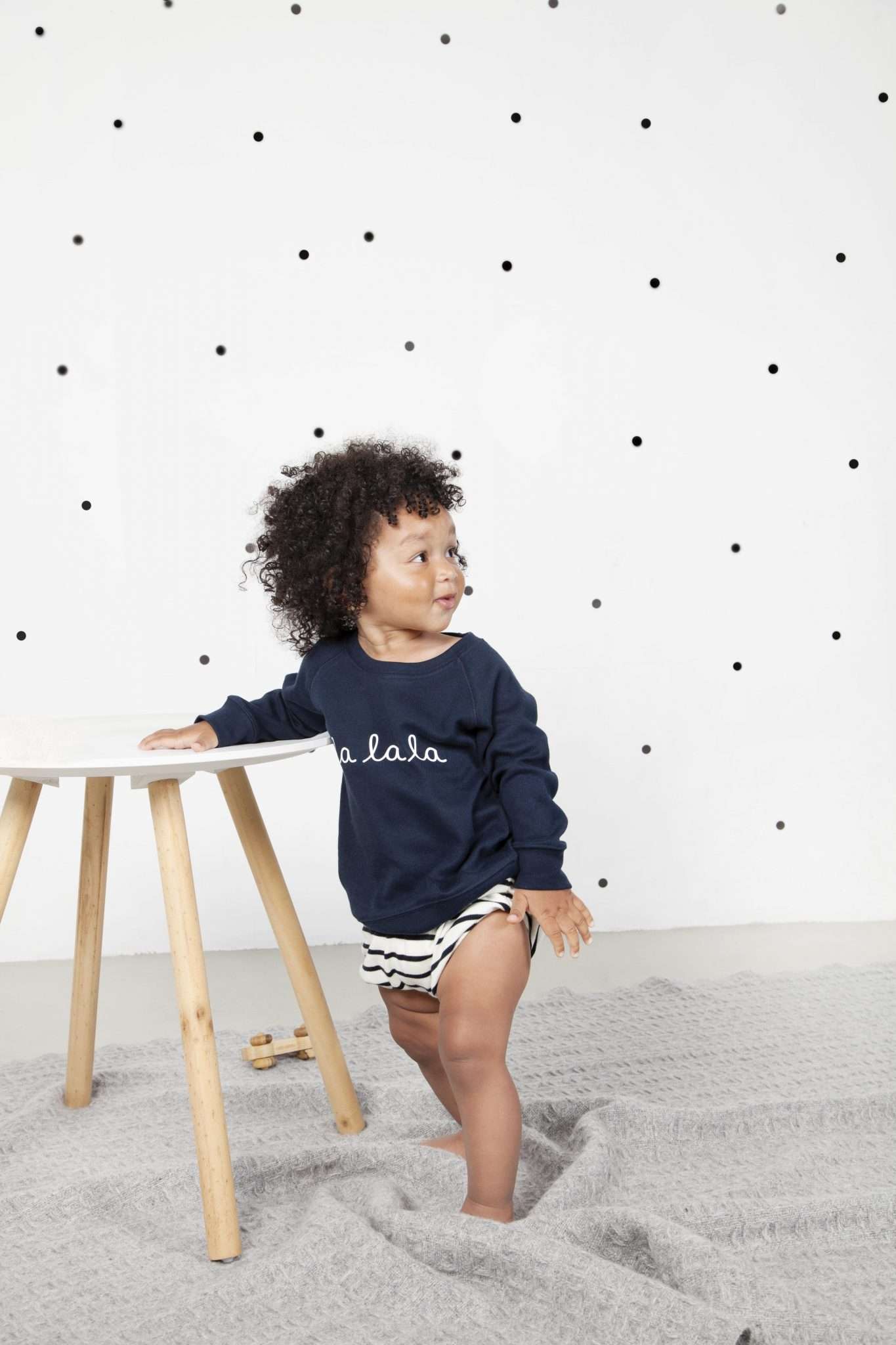 Navy 'La La La' Sweatshirt by Organic Zoo