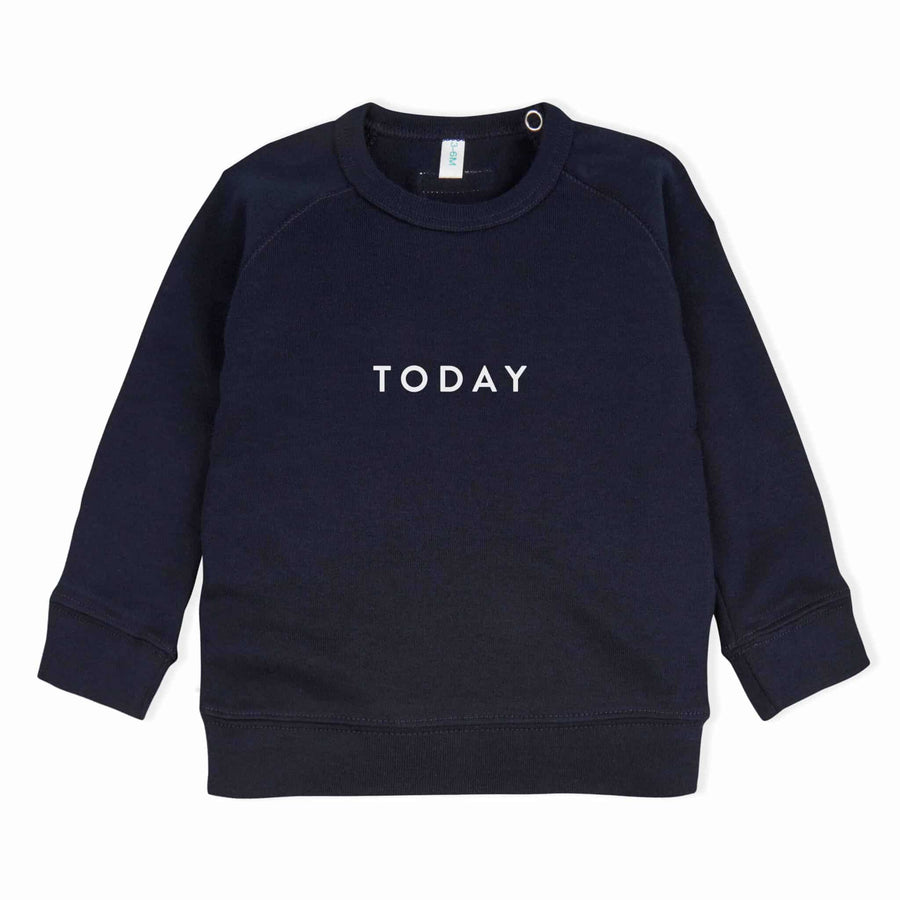 Navy 'Today' Sweatshirt by Organic Zoo