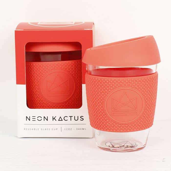 Neon Kactus Glass Cup - Dream Believer coral