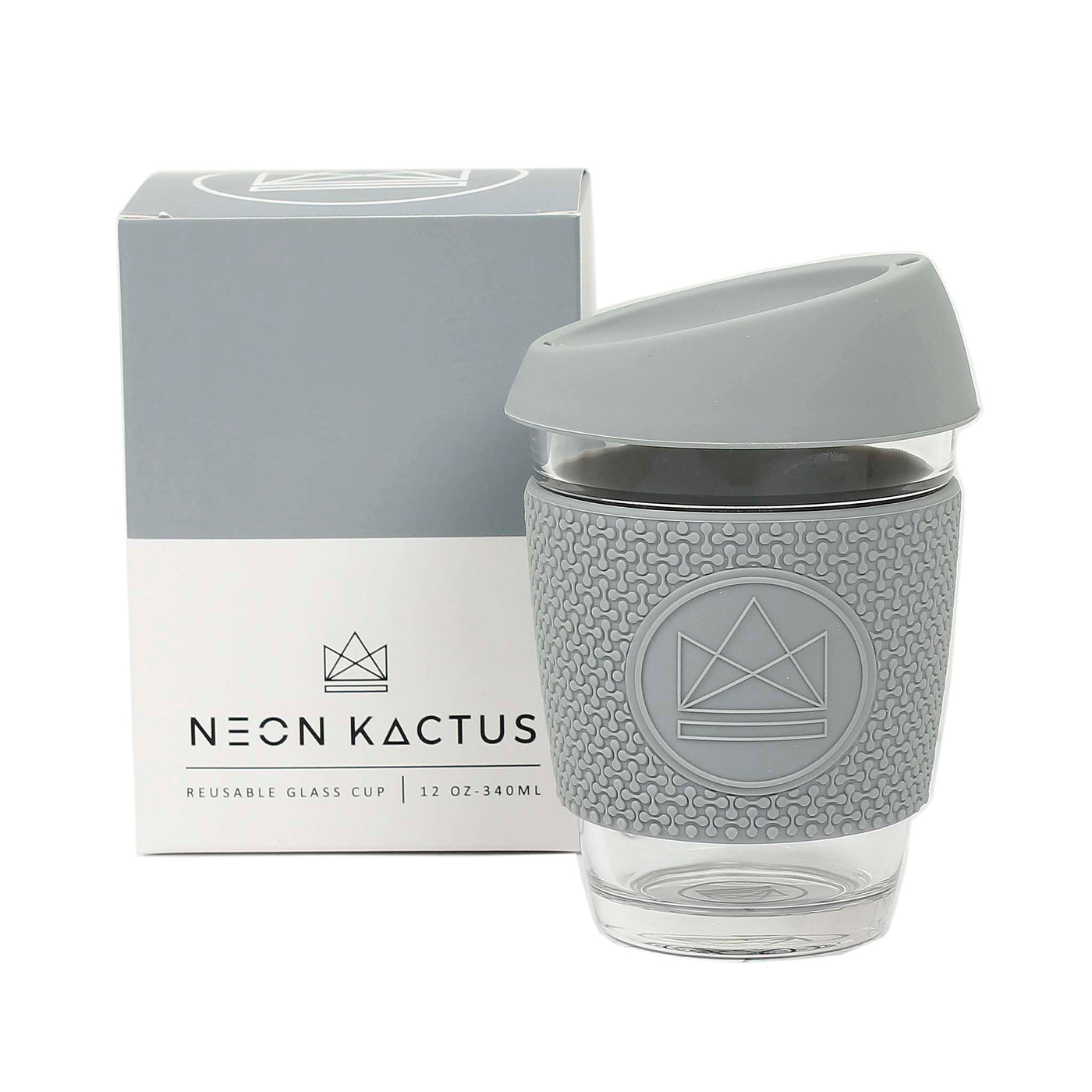 Neon Kactus Glass Cup - Forever Young - Grey