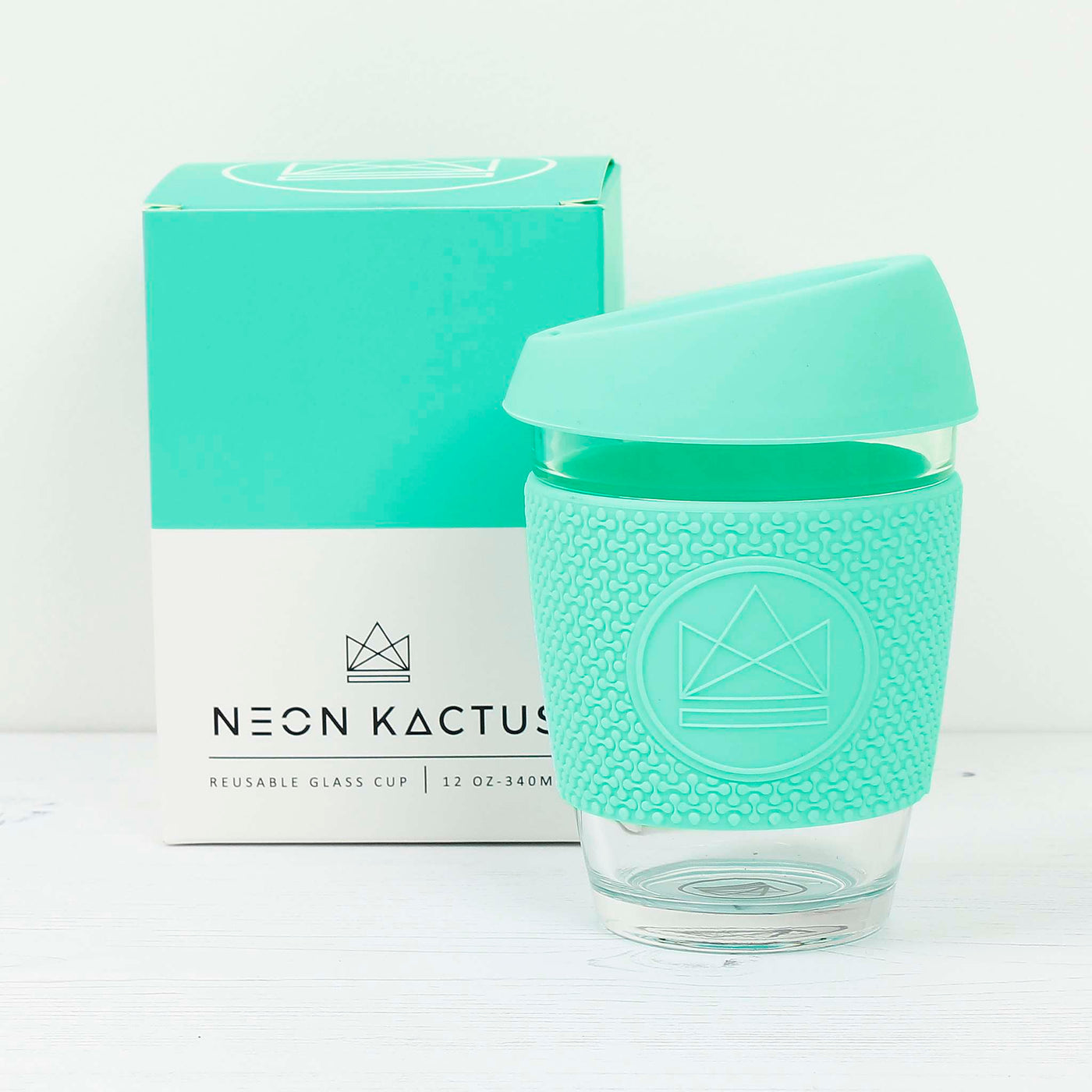 Neon Kactus Glass Cup - Free Spirit - Mint