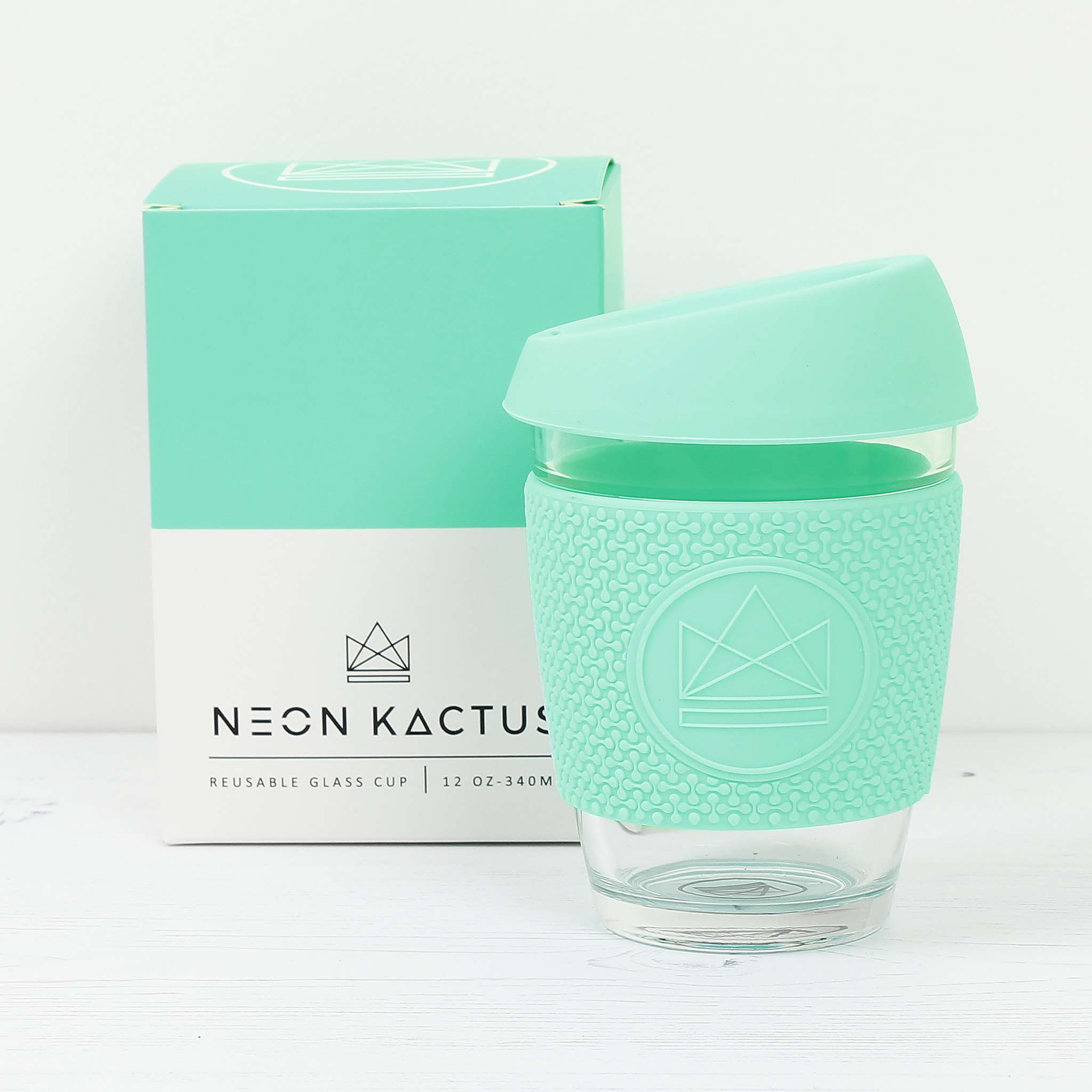 Neon Kactus Glass Cup - Free Spirit - Mint