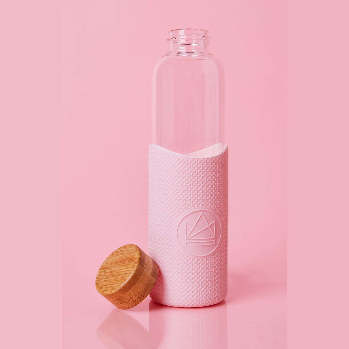 Neon Kactus Glass Water Bottle (Flamingo - Pink)