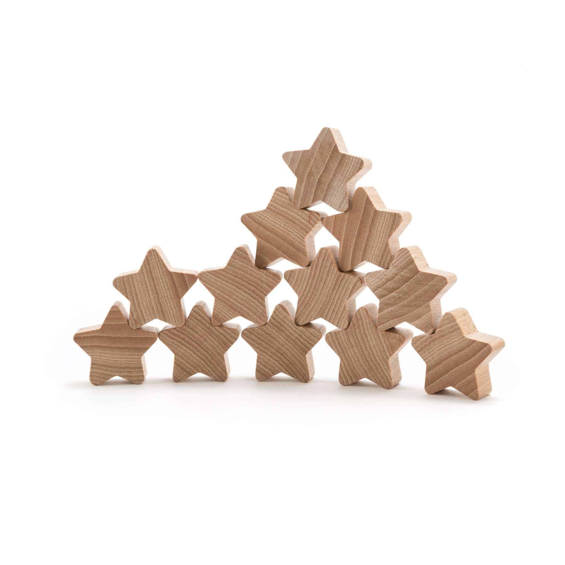 Ocamora Wooden Stars (Set of 12) - Natural