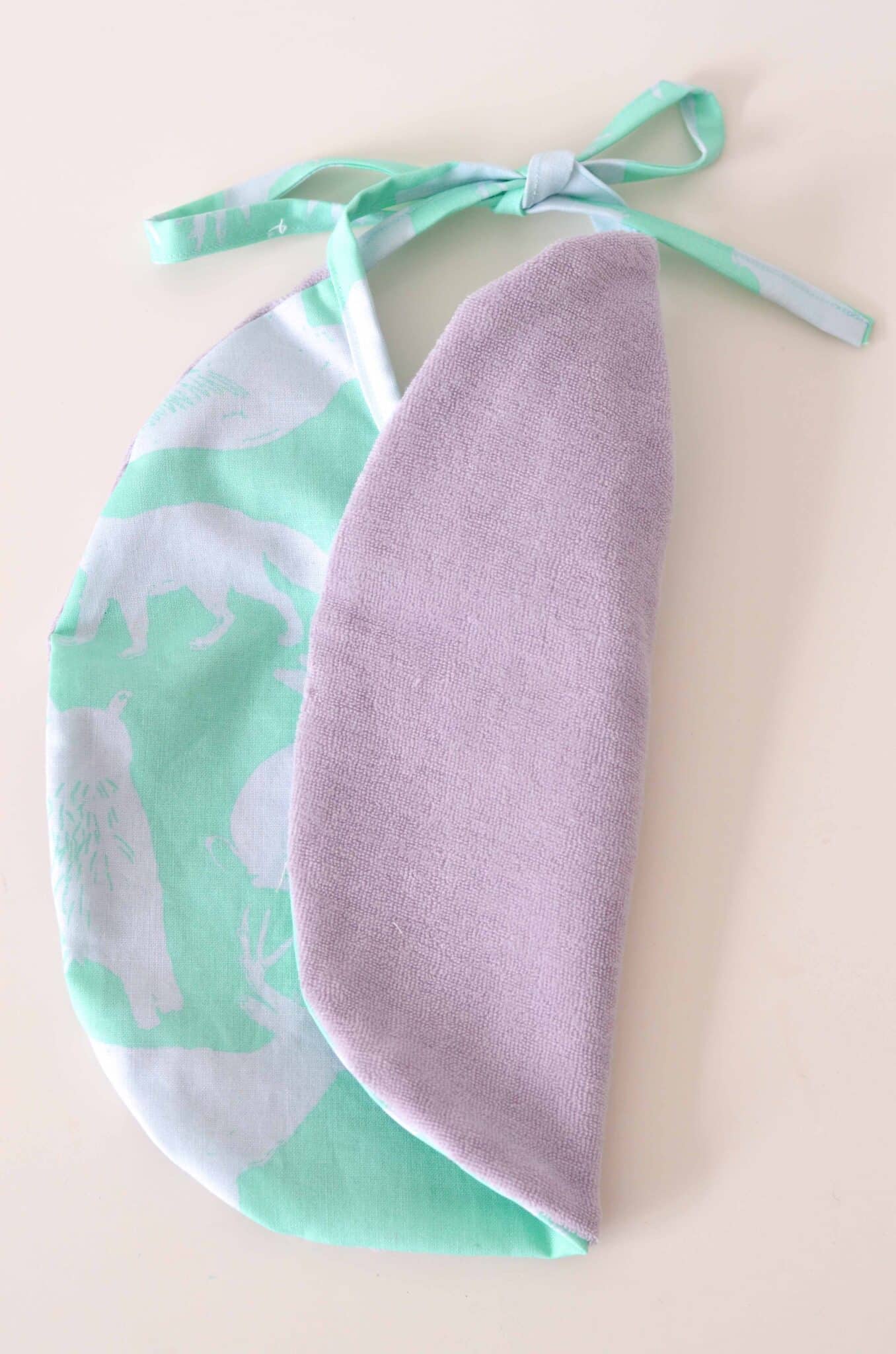 Organic Forest Animals Bib (Mint & Lavender)