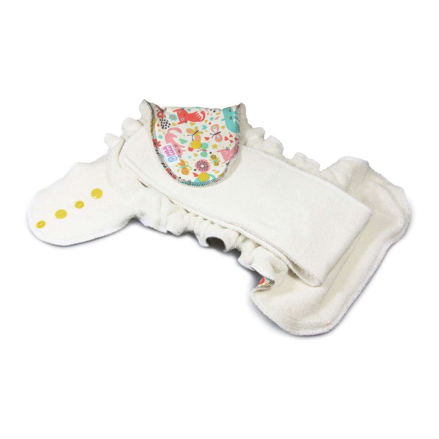 Petit Lulu Fitted Nappy Fluffy Organic (One Size) - Poppers