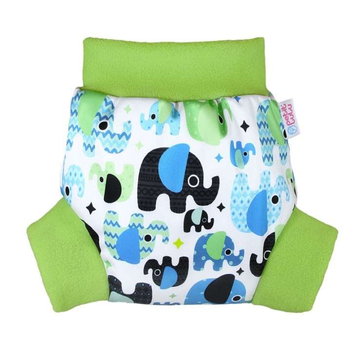 Petit Lulu Pull-Up Nappy Cover (Baby Elephants blue)