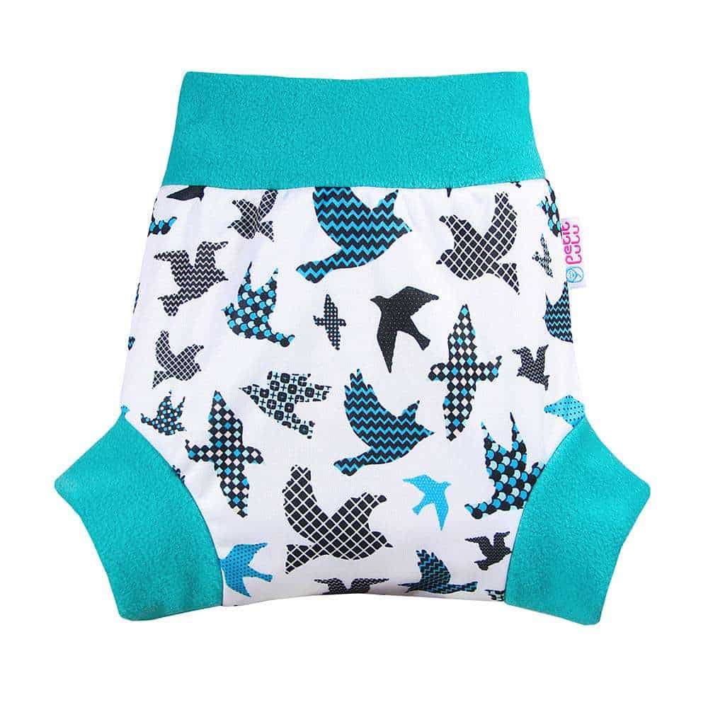Petit Lulu Pull-Up Nappy Cover (Turquoise Birds)