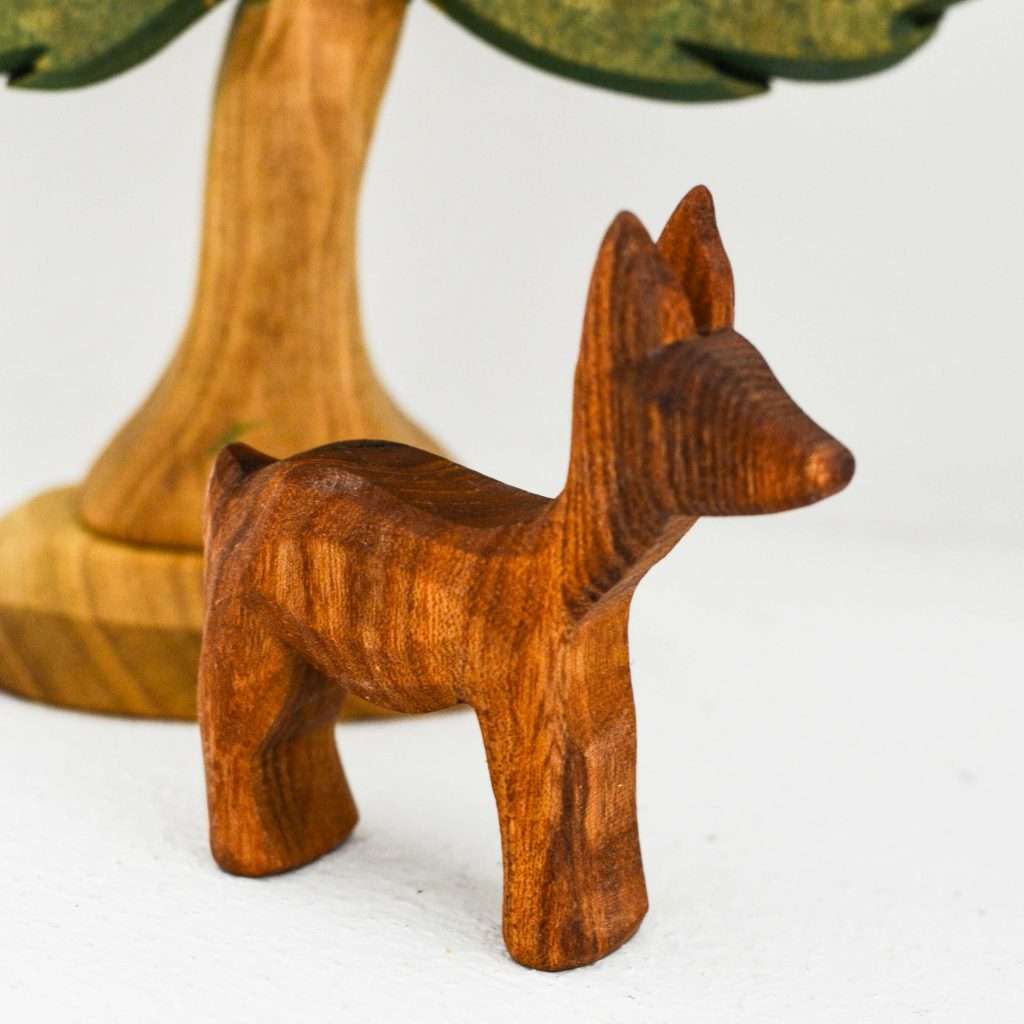 Predan wooden deer (doe) and tree