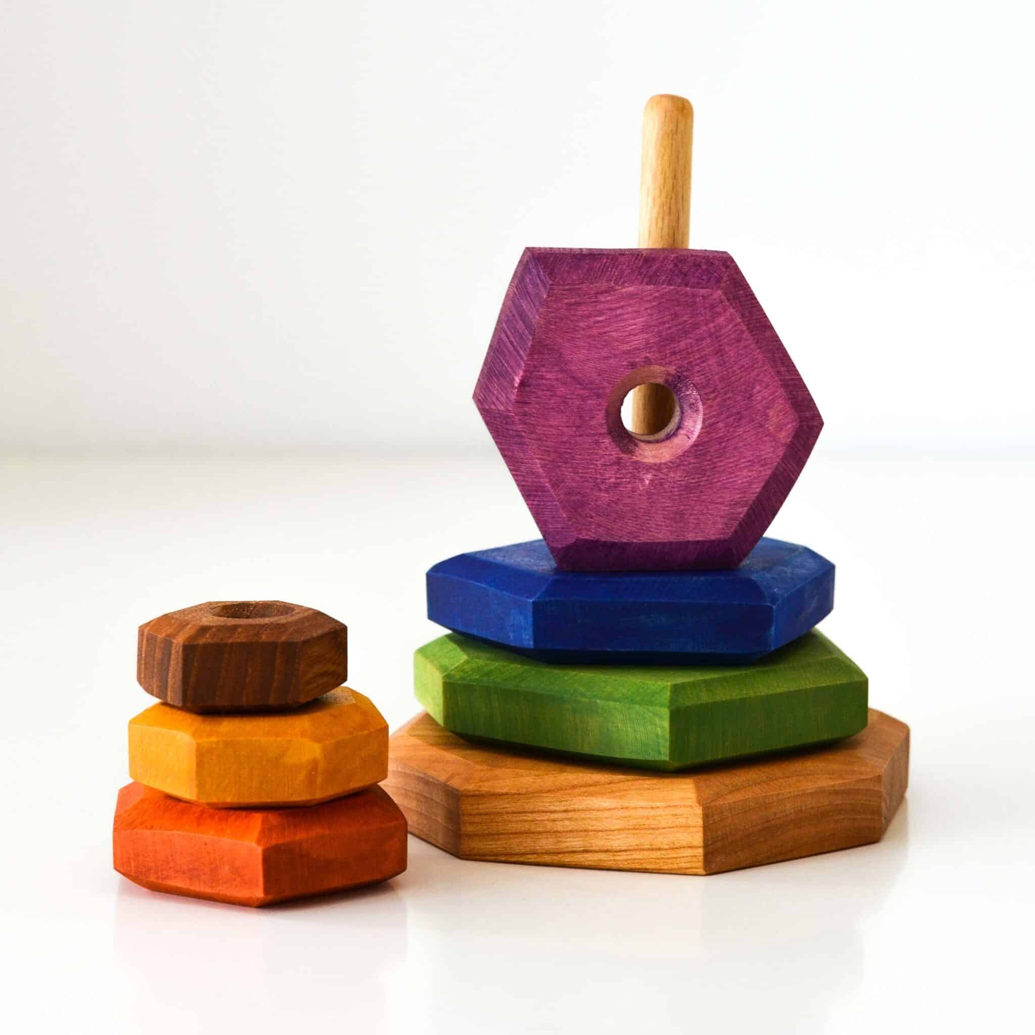 Predan wooden stacking tower (colourful)