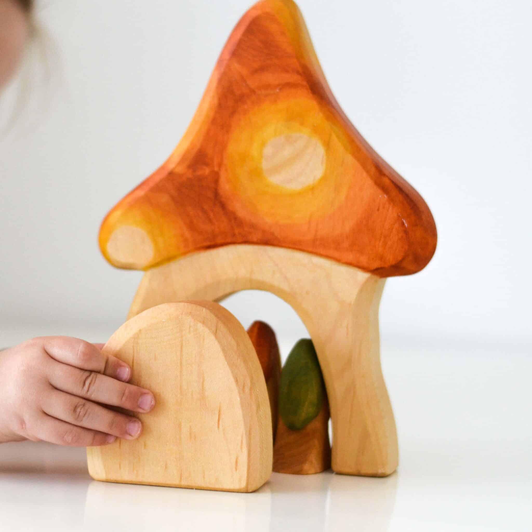 Predan wooden toadstool house