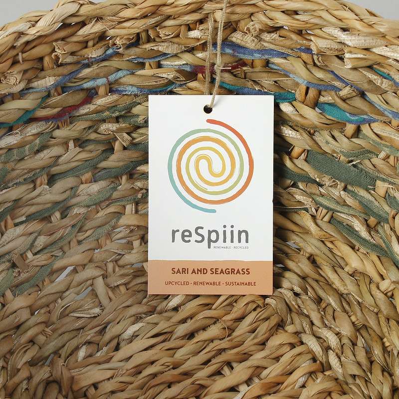 ReSpiin Round Sari & Seagrass Bowl