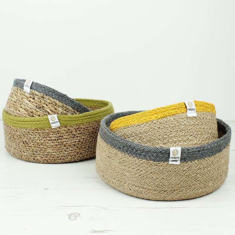 Respiin Shallow Seagrass & Jute Basket