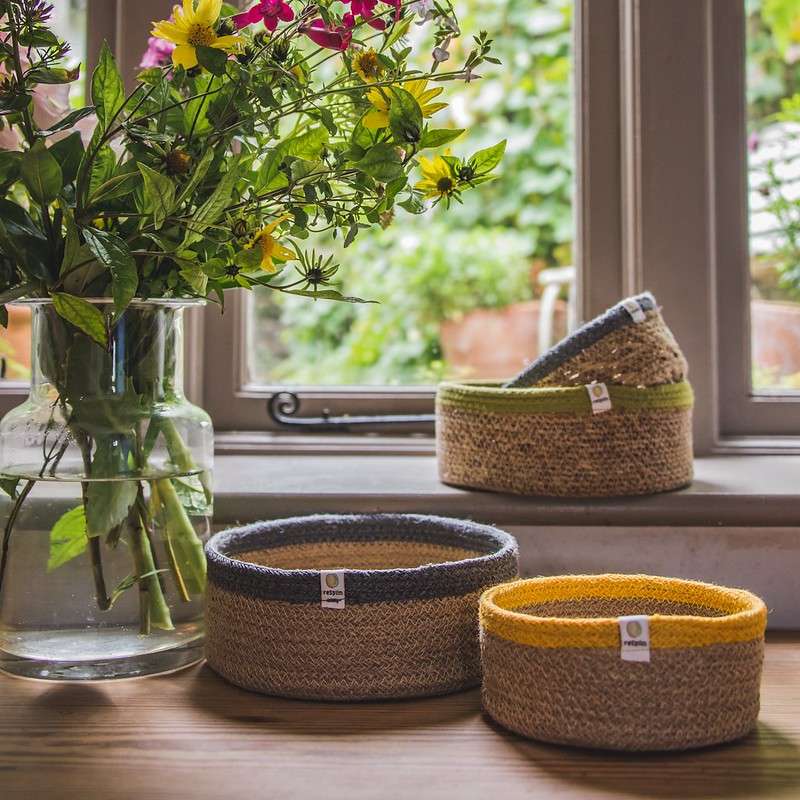 Respiin Shallow Seagrass & Jute Basket (2)