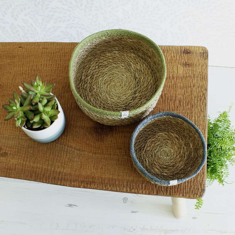 Respiin Shallow Seagrass & Jute Basket