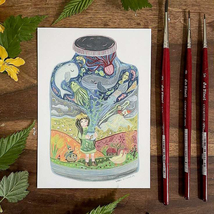 Sarah Settgast Waldorf Postcard - Natur im Glas