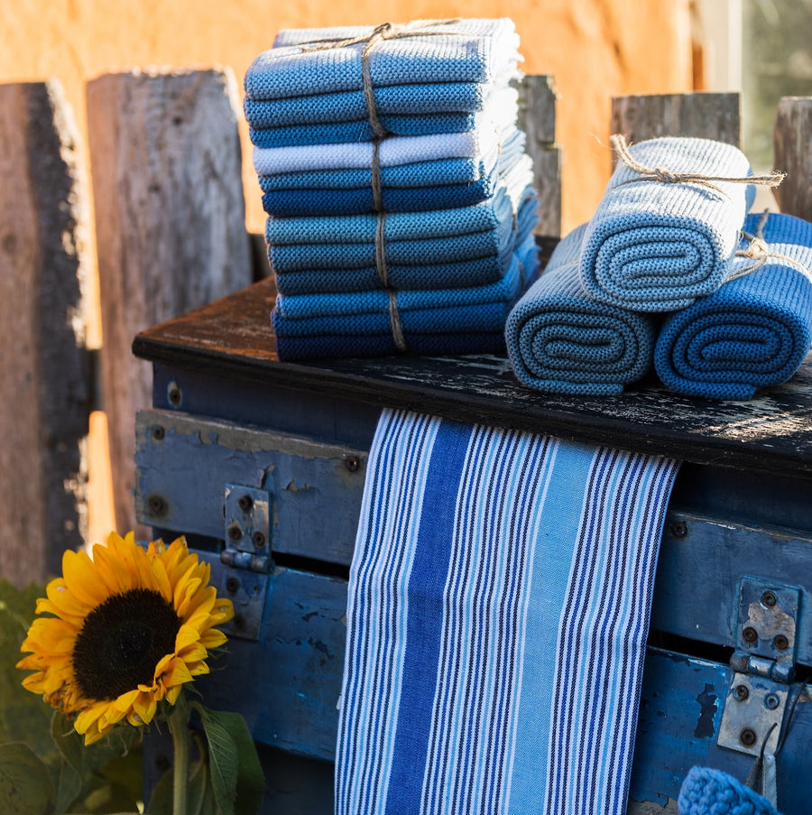 Solwang Organic Dish Cloths - Blue Summer