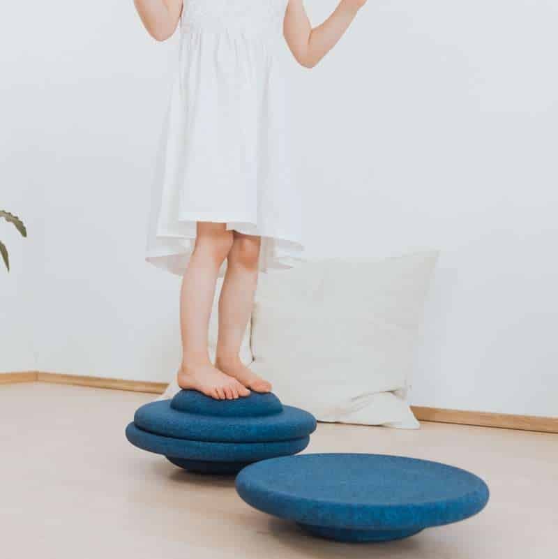 Stapelstein Balance Board Colors dark blue nightblue Set of 3