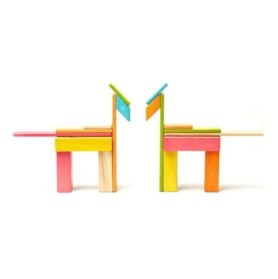 Tegu Magnetic Wooden Blocks Classics - Colourful 24 pieces