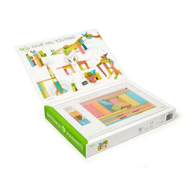 Tegu Magnetic Wooden Blocks Classics - Colourful 24 pieces