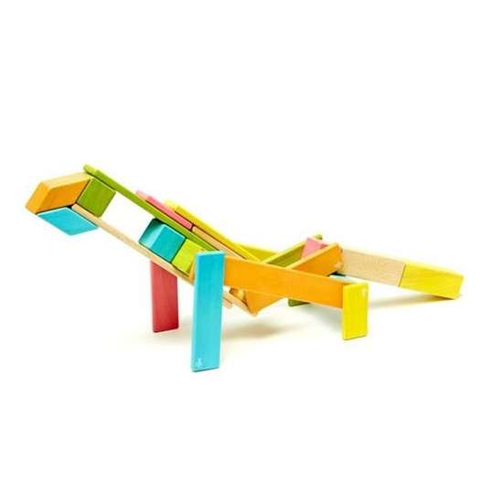 Tegu Magnetic Wooden Blocks Classics - Colourful 24 pieces