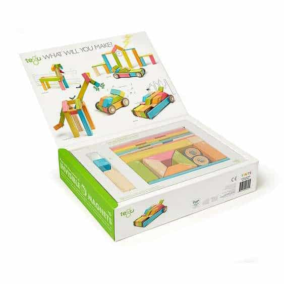 Tegu Magnetic Wooden Blocks (Classics - Colourful, 42 pieces)