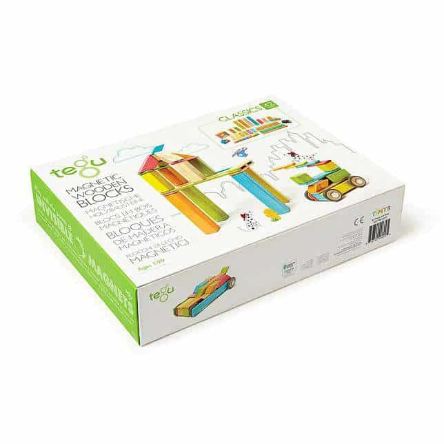 Tegu Magnetic Wooden Blocks (Classics - Colourful, 42 pieces)