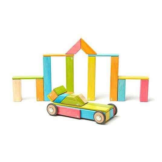 Tegu Magnetic Wooden Blocks (Classics - Colourful, 42 pieces)