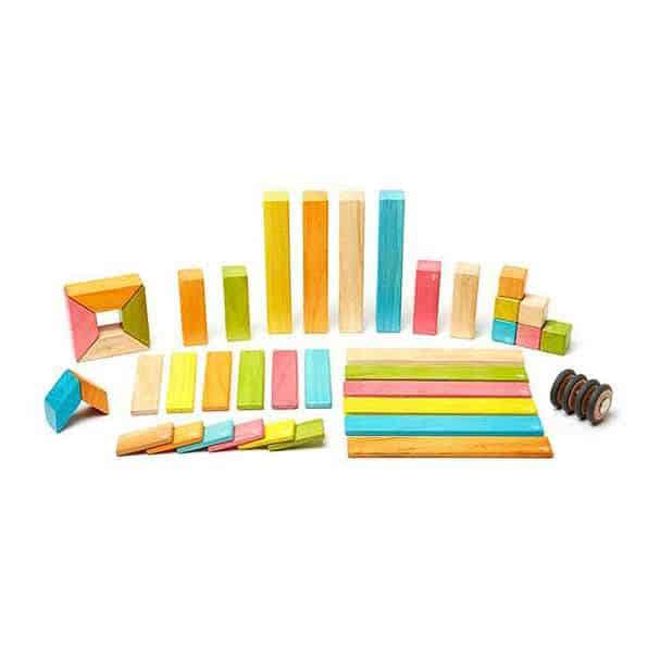 Tegu Magnetic Wooden Blocks (Classics - Colourful, 42 pieces)